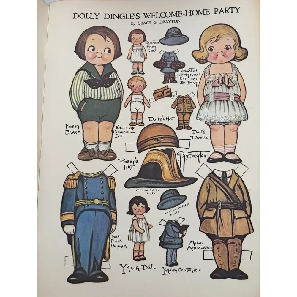 Dolly Dingle 1970's Uncut Paper Dolls Book Grace G. Drayton